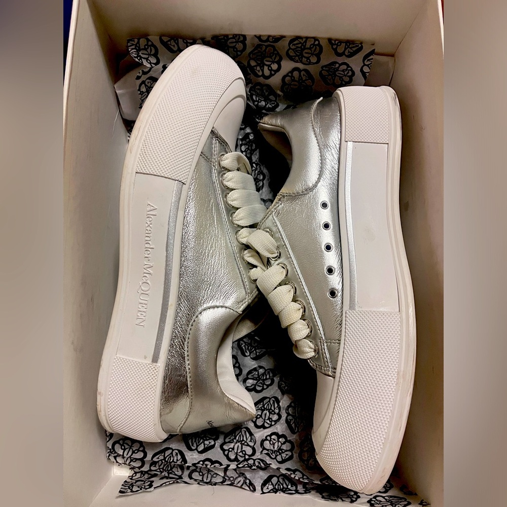 Alexander McQueen Oversized Sneakers , Silver